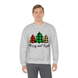 Merry and Bright  Trees Unisex Heavy Blend™ Crewneck Sweatshirt