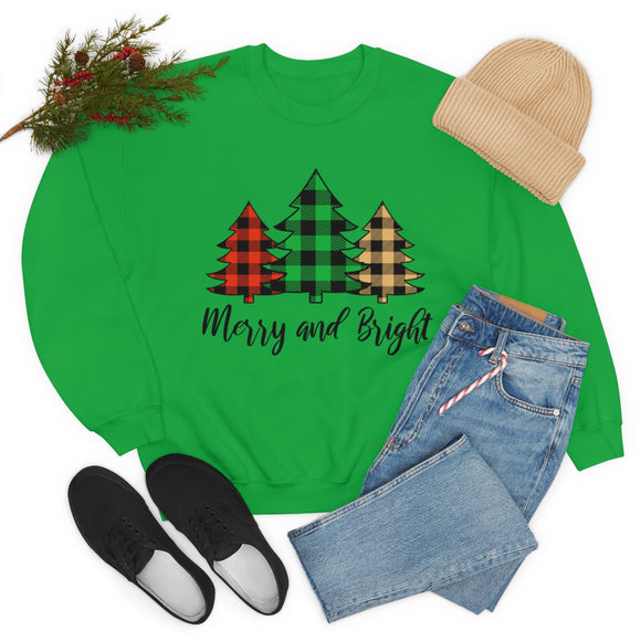 Merry and Bright  Trees Unisex Heavy Blend™ Crewneck Sweatshirt