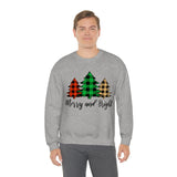 Merry and Bright  Trees Unisex Heavy Blend™ Crewneck Sweatshirt